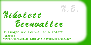 nikolett bernvaller business card